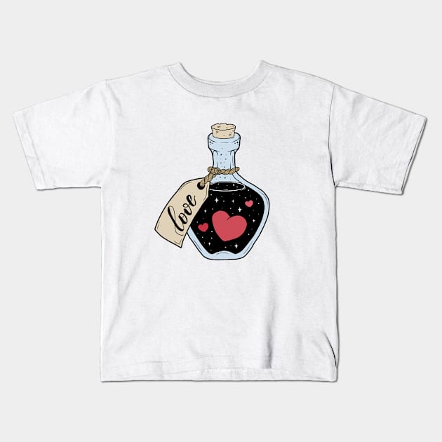 Love in a bottle Kids T-Shirt by valentinahramov